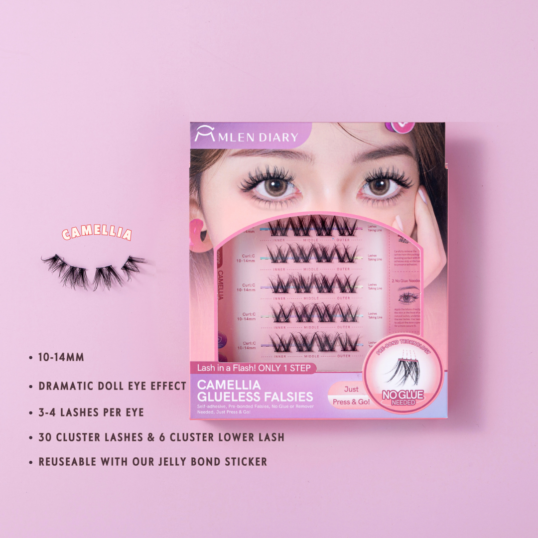 PRE-BONDED CAMELLIA CLUSTER LASHES (SELF ADHESIVE)
